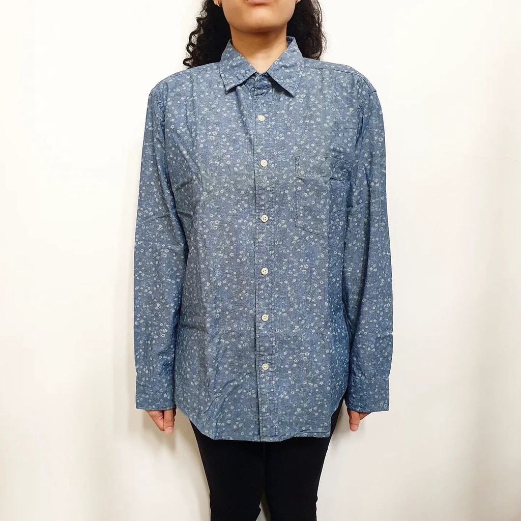 Uniqlo Blue Flower Denim Shirt