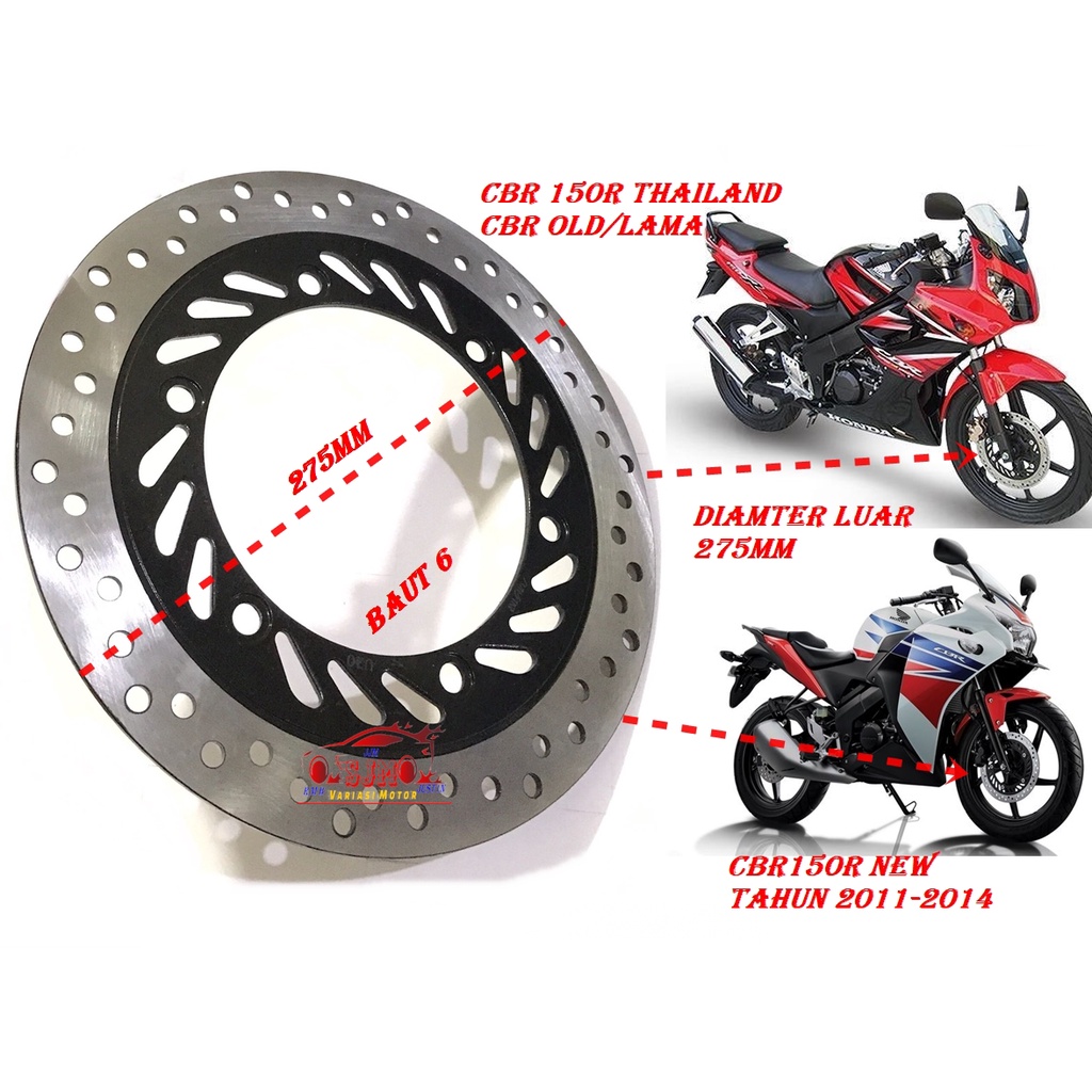 PIRINGAN DEPAN CBR 150R THAILAND OLD-CBR 150R NEW THAILAND DISC BRAKE STANDAR MOTOR 275MM