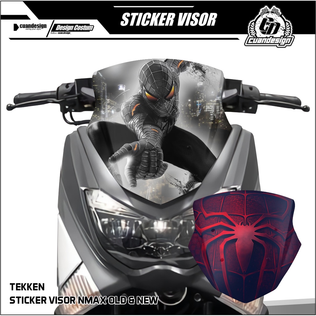 WINSHIELD STIKER NMAX 155 OLD NEW LOGO SPIDERMAN STIKER TAMENG STICKER VISOR