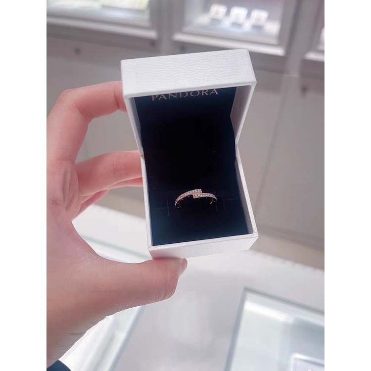 Pandora Cincin 925 Silver Hias Berlian Dengan Kotak Untuk Wanita