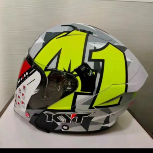 Promo tools n parts KYT HELM NFJ ESPARGARO 2018 GUNMETAL YELLOW MATT REPLIK Diskon