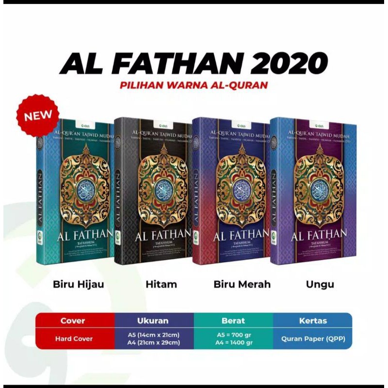 Alquran Al Fathan A5 Al Quran Tajwid Terjemah Per Kata Alfathan Al-Quran Alfathan Alfatih