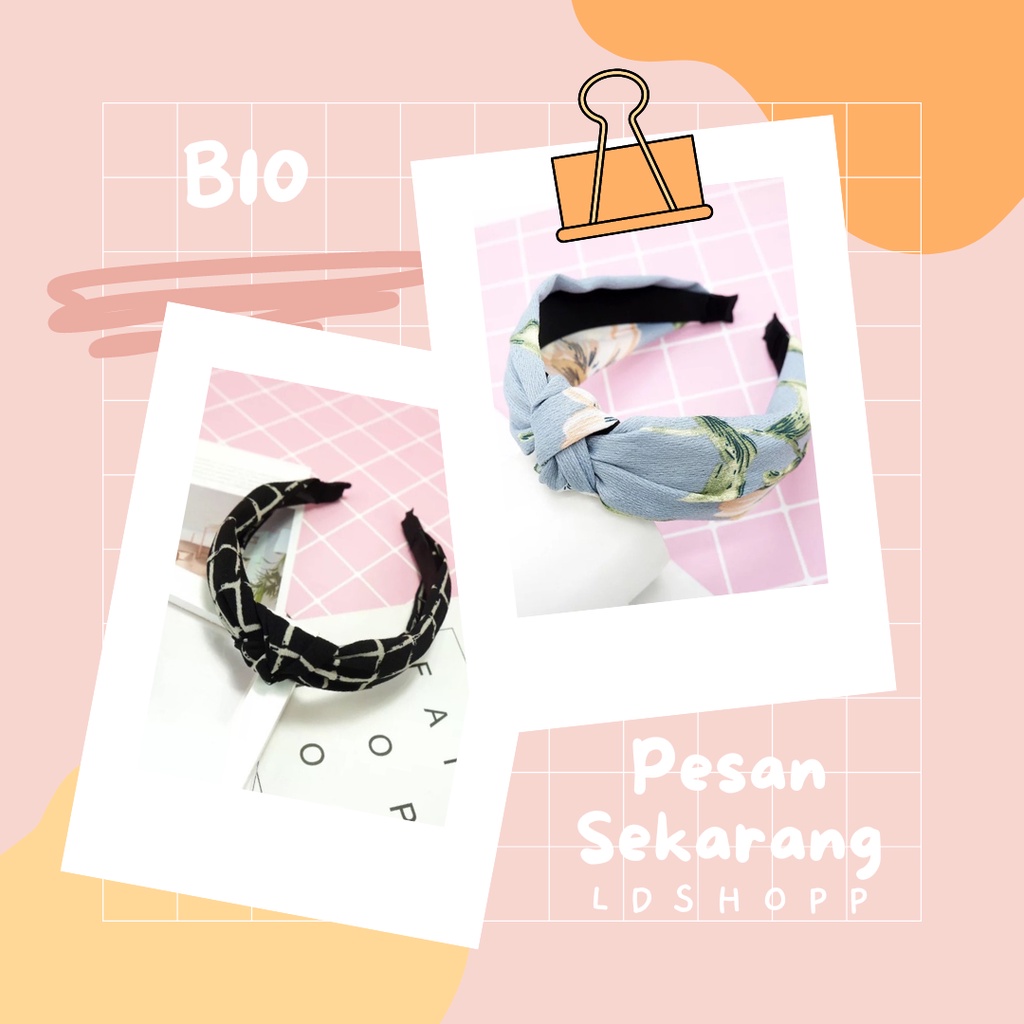 LDS B10 BANDANA MOTIF BANDO SIMPUL AKSESORIS RAMBUT WANITA BANDO ALA KOREA