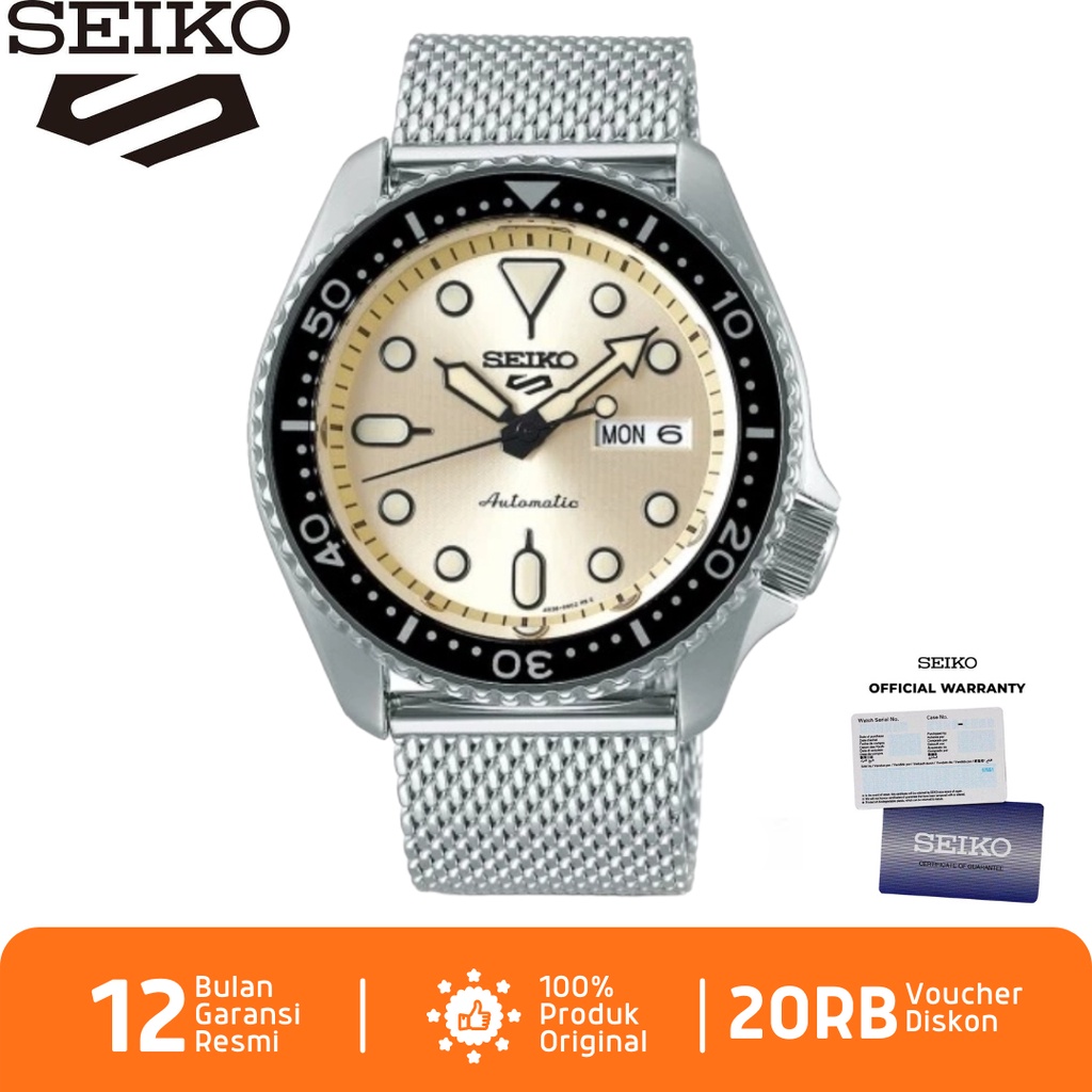Seiko 5 Sports SRPE75 Jam Tangan Pria Seiko 5 Automatic SRPE75K1 Mesh Strap
