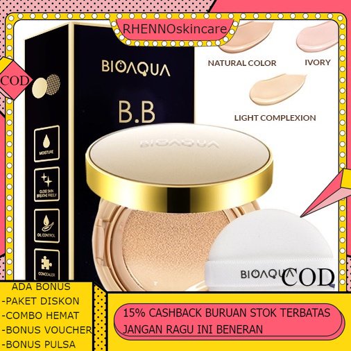 new BIOAQUA Hydrating Soft And Flawless Air Cushion BB Cream + Refill Medium coverage Make Delicate 