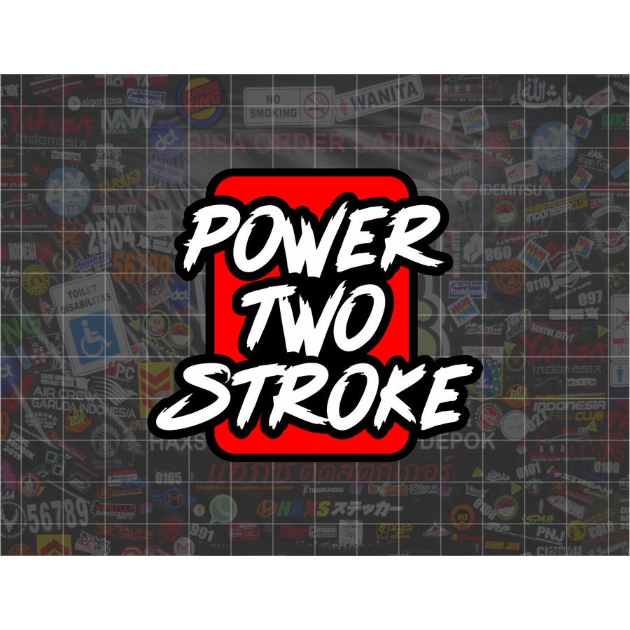 Cutting Sticker Power Two Stroke Ukuran 8 Cm Untuk Motor Mobil