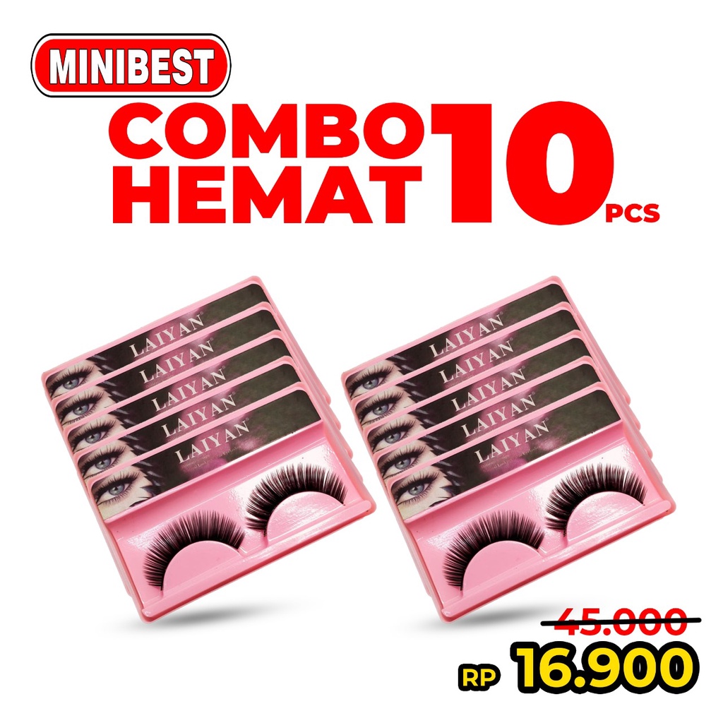 MB COMBO HEMAT 10PCS BULU MATA PALSU /EYELASH EXTENSION/ LAIYAN EYELASHES NATURAL HAIR