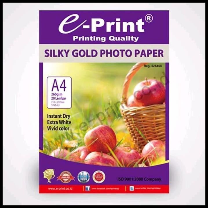 

E-Print Silky Gold Photo Paper A4 Kertas Foto Doff Murah Bagus
