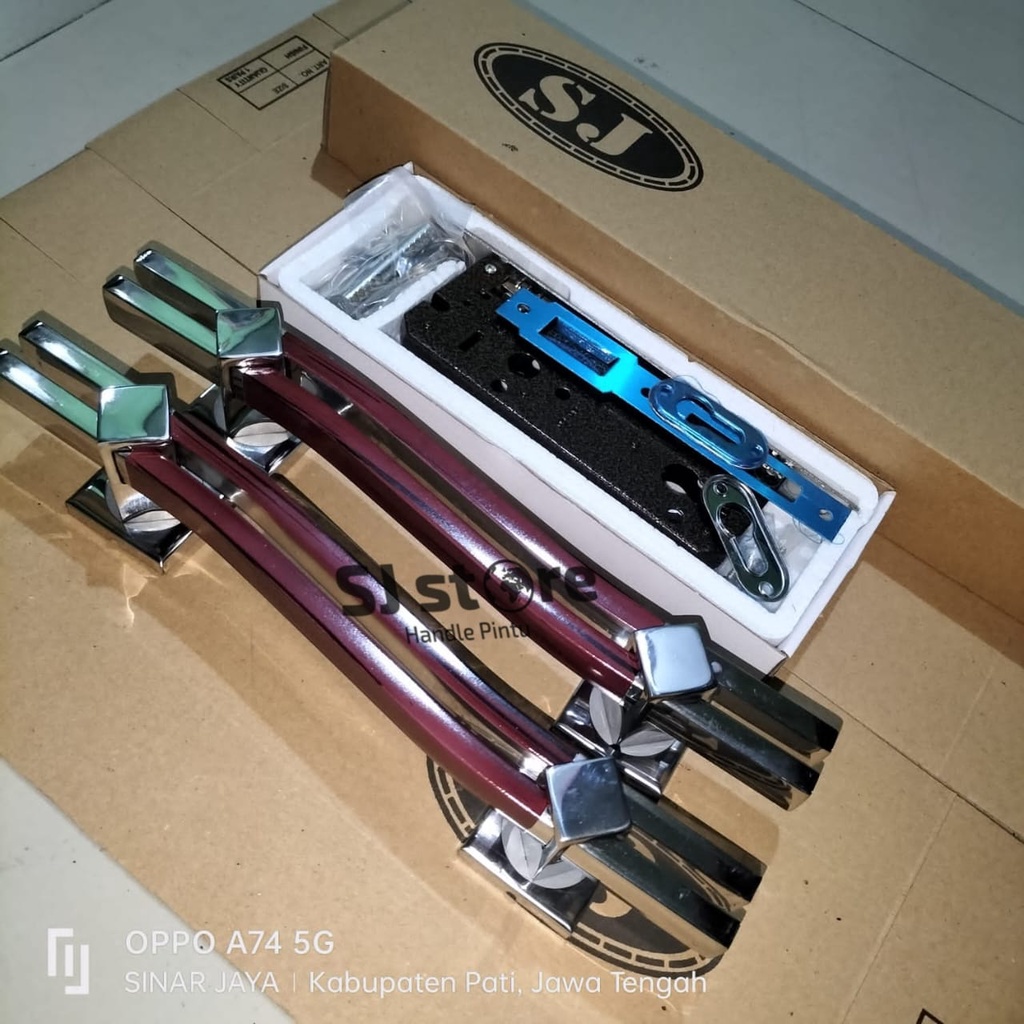 1 set handle kunci pintu rumah minimalis gagang tarikan pintu stainless pegangan pintu model jajar s