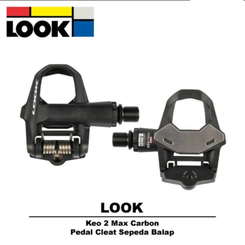 Pedal Cleat Sepeda Roadbike Look Keo 2 Max Carbon include Tapal Abu
