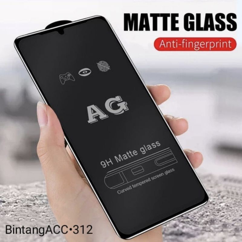 Tempered Glass Full Anti Glare Matte / Temper glass Full Black Matte All type REALME