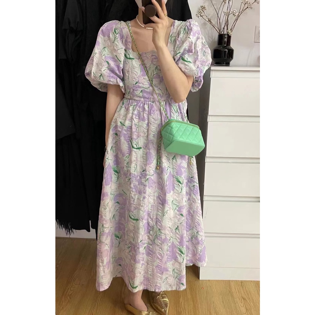 𝐑𝐄𝐀𝐃𝐘 𝐒𝐓𝐎𝐂𝐊 𝐒𝐀𝐅 - PURPLE handy midi dress woman premium / coquette dress / korean summer dress / bea