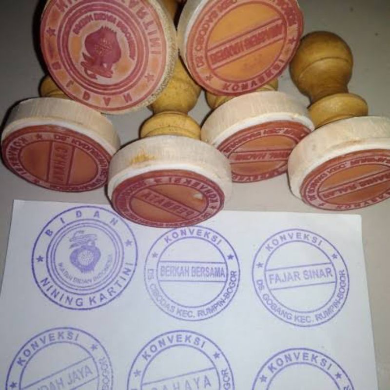 STEMPEL KAYU, STEMPEL BIASA VARIASI BULAT, KOTAK, OVAL