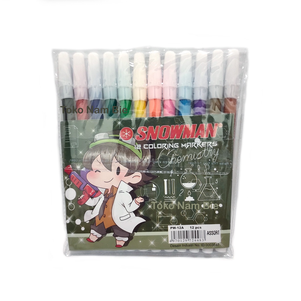 

Sign Pen / Spidol Kecil / Marker SNOWMAN 12 Warna