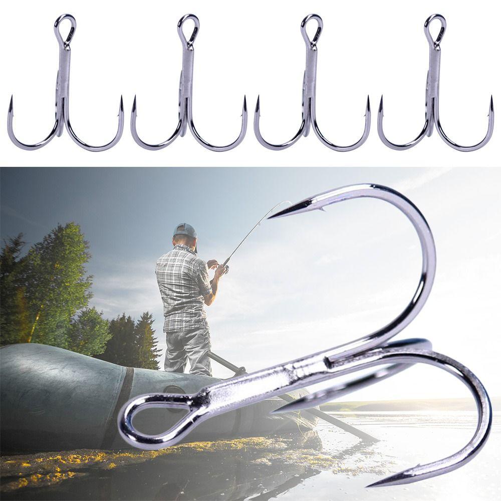 Preva 30PCS/Set Fishhooks Kait Duri Nikel Ahite Tahan Lama Umpan Treble Jig