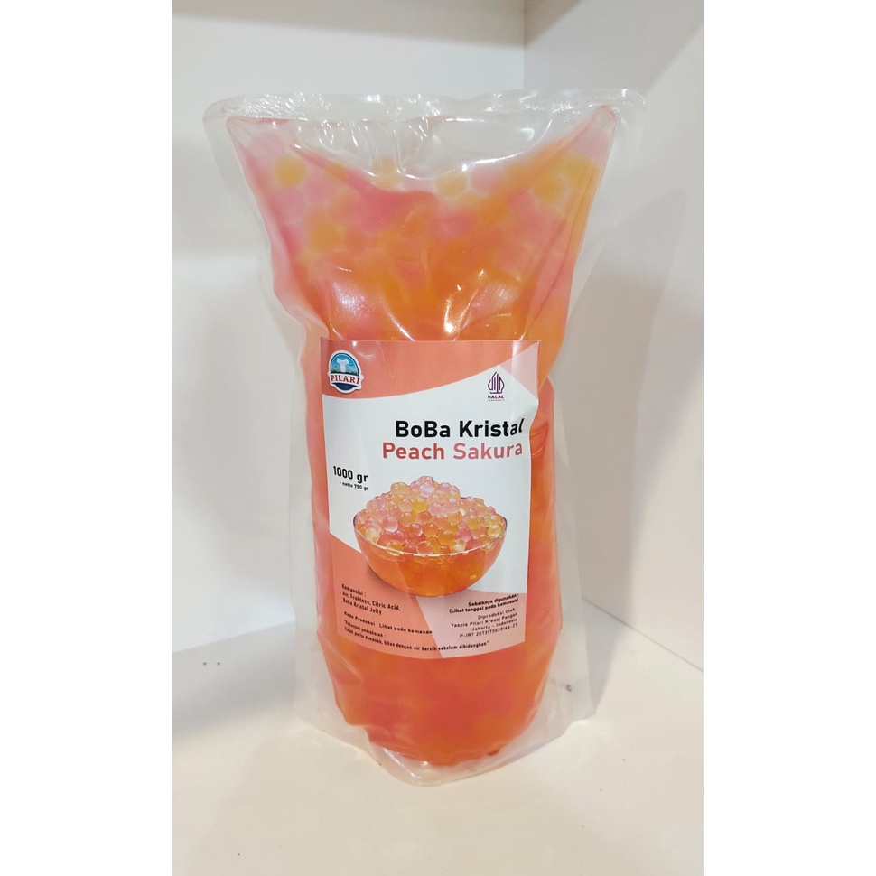 BOBA KRISTAL PEACH SAKURA / JELLY BOBA KRISTAL PEACH SAKURA @1000GR / @1KG