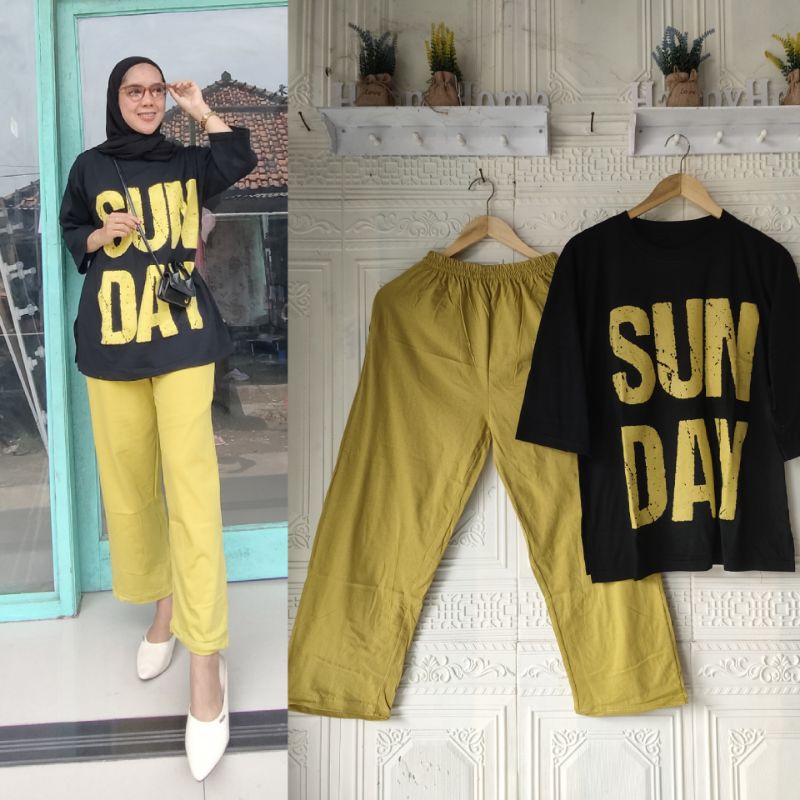 PALING TERBARU SETELAN CELANA PANJANG KAOS WANITA Oversize JVN ONE SET OVERSIZE WANITA