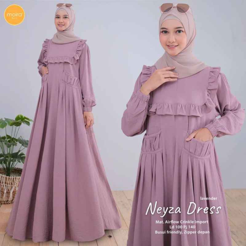 NEYZA DRESS CRINKLE AIRFLOW PREMIUM/GAMIS MUSLIMAH BUSUI FRIENDLY/FASHION WANITA MUSLIM VIRAL KEKINIAN M L XL/DRESS CRINKLE IMPORT/FAR MOSLEMSTORE