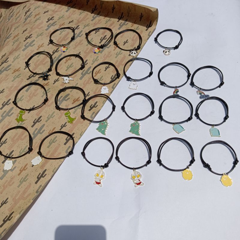 Gelang tali Dino Gelang tali Bandul lucu Gelang tali chrm