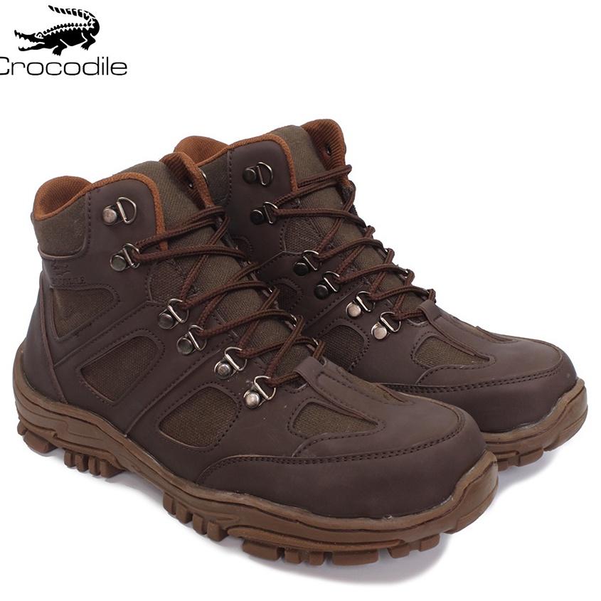 Sepatu Outdoor Gunung Pria Crocodile Endure Safety Boots Ujung Besi Hiking Bikers