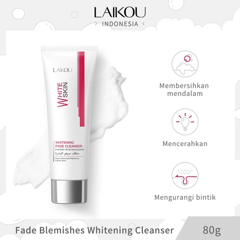 LAIKOU Foam Cleanser Niacinamide Memudarkan Bekas Jerawat Sabun Wajah Memutihkan 80g