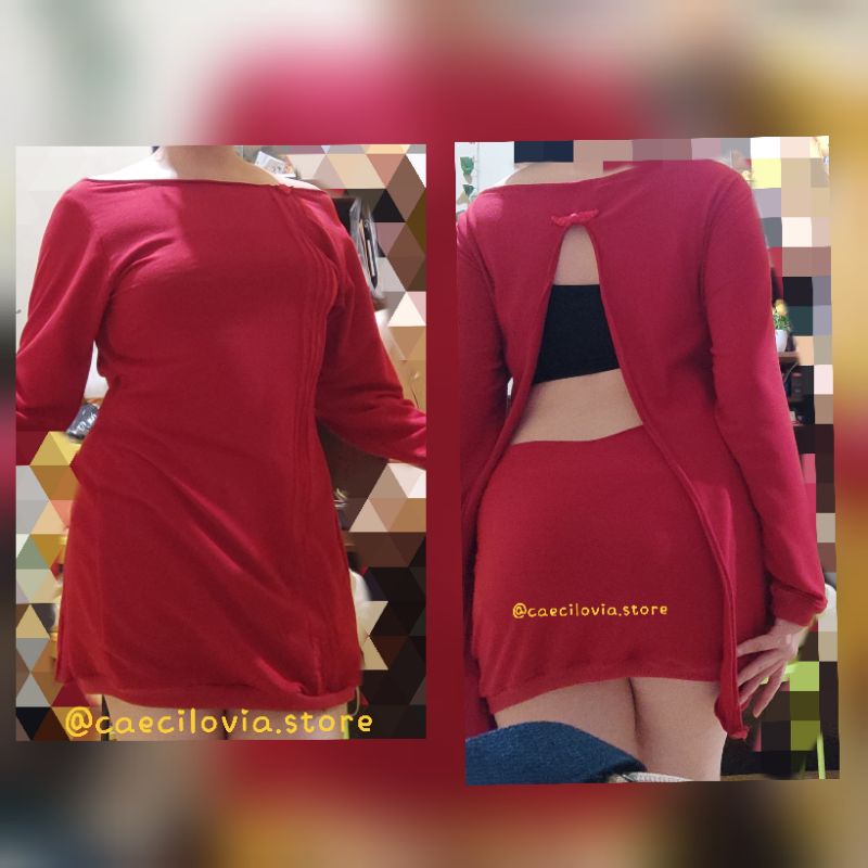 Kostum Cosplay Yor Forger Casual Red Sweater