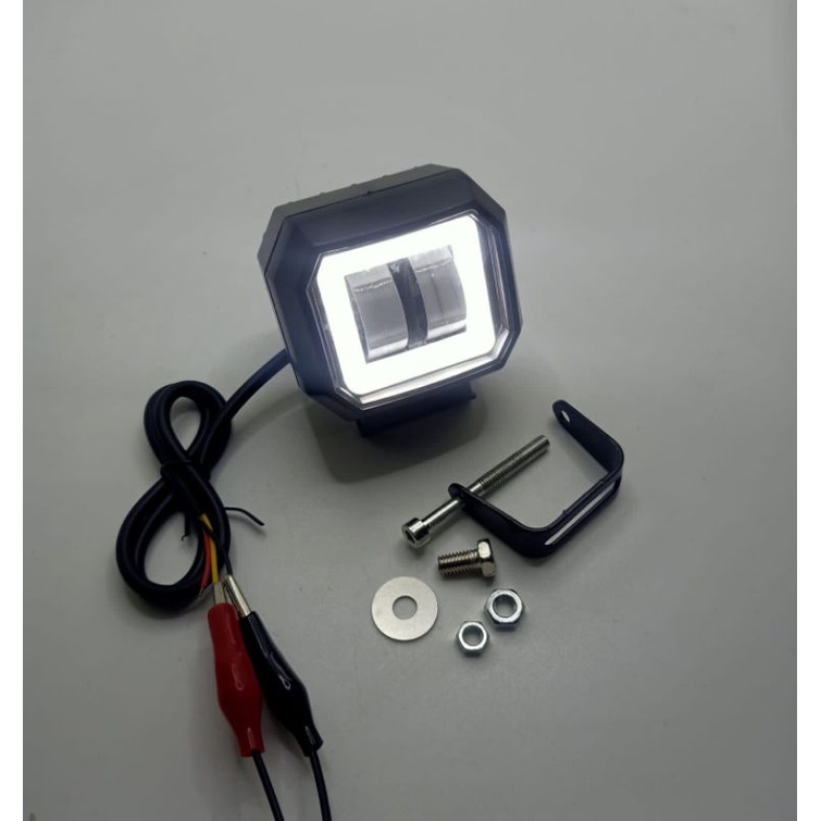 type H series Lampu tembak sorot LED CWL 2 mata kotak lensa 4D 6watt cree angel Eye Biru Merah Putih Kuning Body Plastik