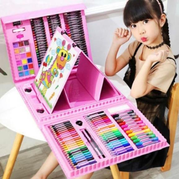 

(COD) Crayon anak set isi 208 pcs / Alat lukis set anak 208 pcs