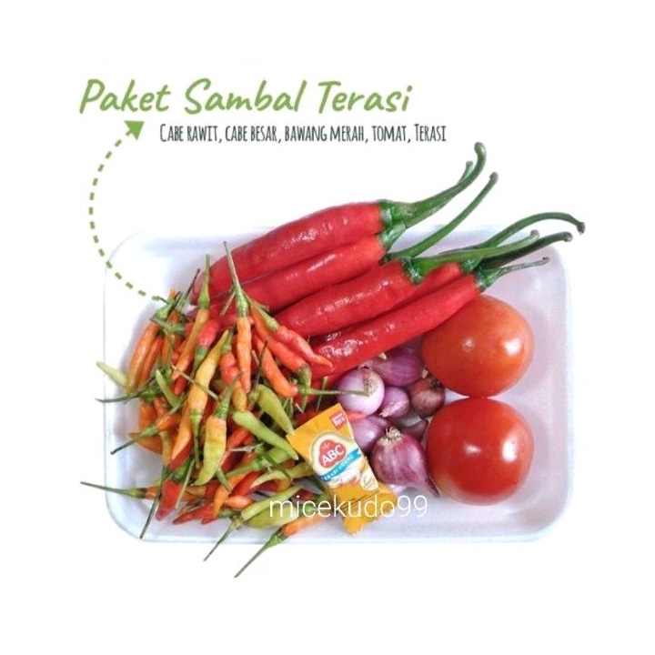 

PAKET SAMBAL TERASI PRAKTIS SAMBEL TRASI SEGAR FRESH CABE CABAI