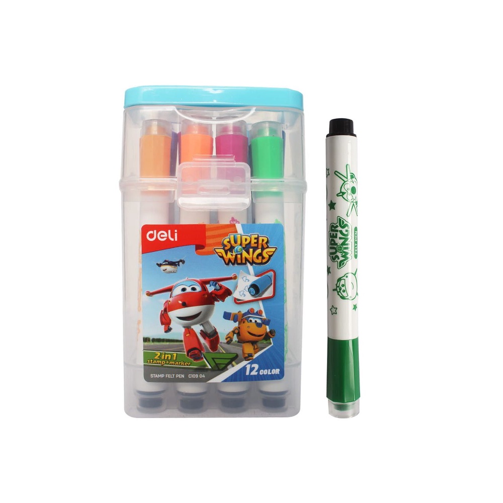 

Marker Whiteboard + Stamp Deli C109 04 / 2 in 1 Stamp + Marker / Deli Stationery
