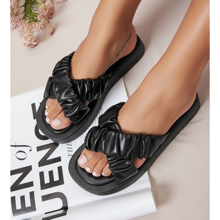 RD 041 SANDAL WANITA SILANG KERUT TERBARU