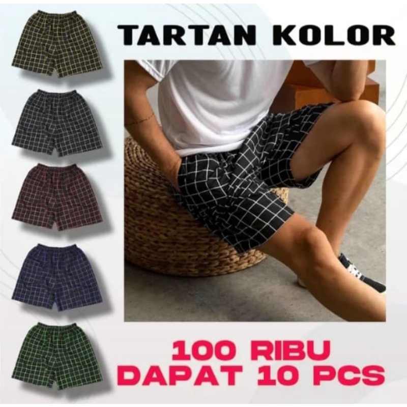 celana unisex boxer tartan terbaru