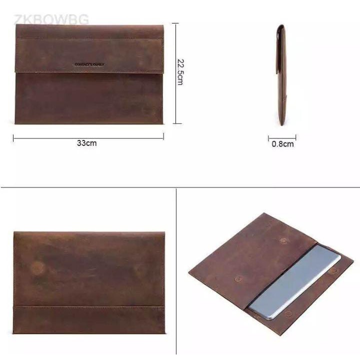 Sarung Tas Laptop untuk MacBook Pro 13.3 Inci Sarung Pembawa Laptop Notebook Kulit Asli untuk Macboo