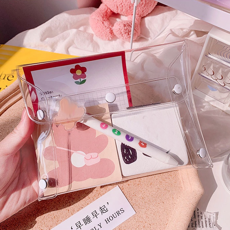 Tas Pouch Organizer Kosmetik / Makeup / Alat Mandi Bahan PVC Transparan Serbaguna DIY Untuk Travel