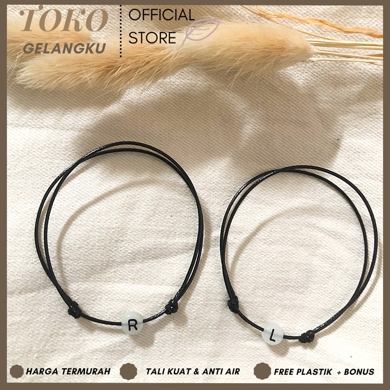 (A-Z) Gelang Huruf Glow in the dark / Gelang cahaya digelap / Gelang pria wanita hits