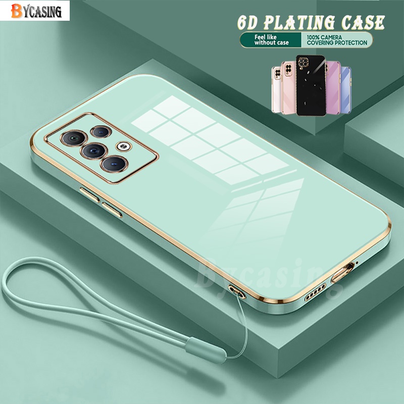 Soft Case Bahan Karet Bentuk Kotak Dengan Tali Untuk Samsung A13 4G A03 A02S A21S A23 A12 A11 A20S A52 A52S A50 A50S A30S M11 M12 6D