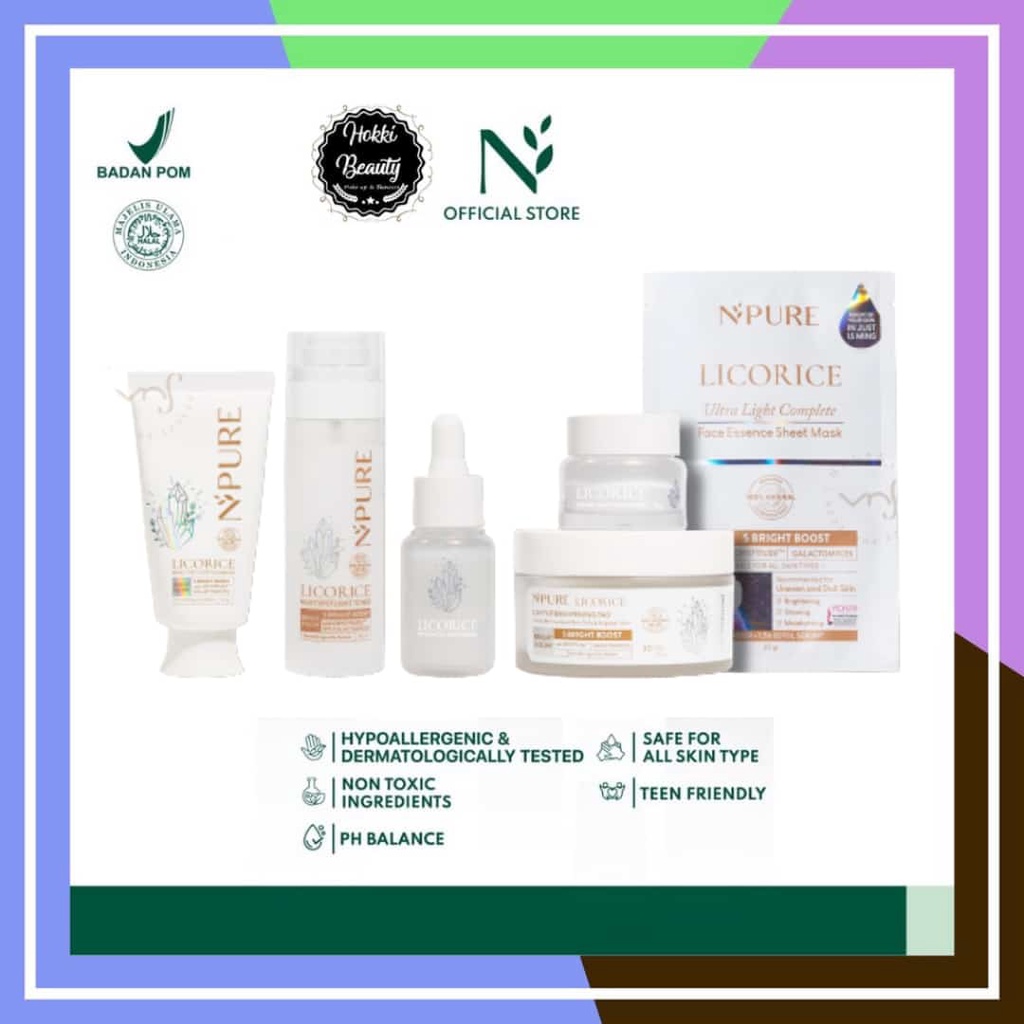 NPURE LICORICE Cleanser / FACIAL WASH | Toner | Serum | Moisturizer | LIPGHT UP Pad | Sheet Mask | MOONLIGHT | PEELINGAXILLARY