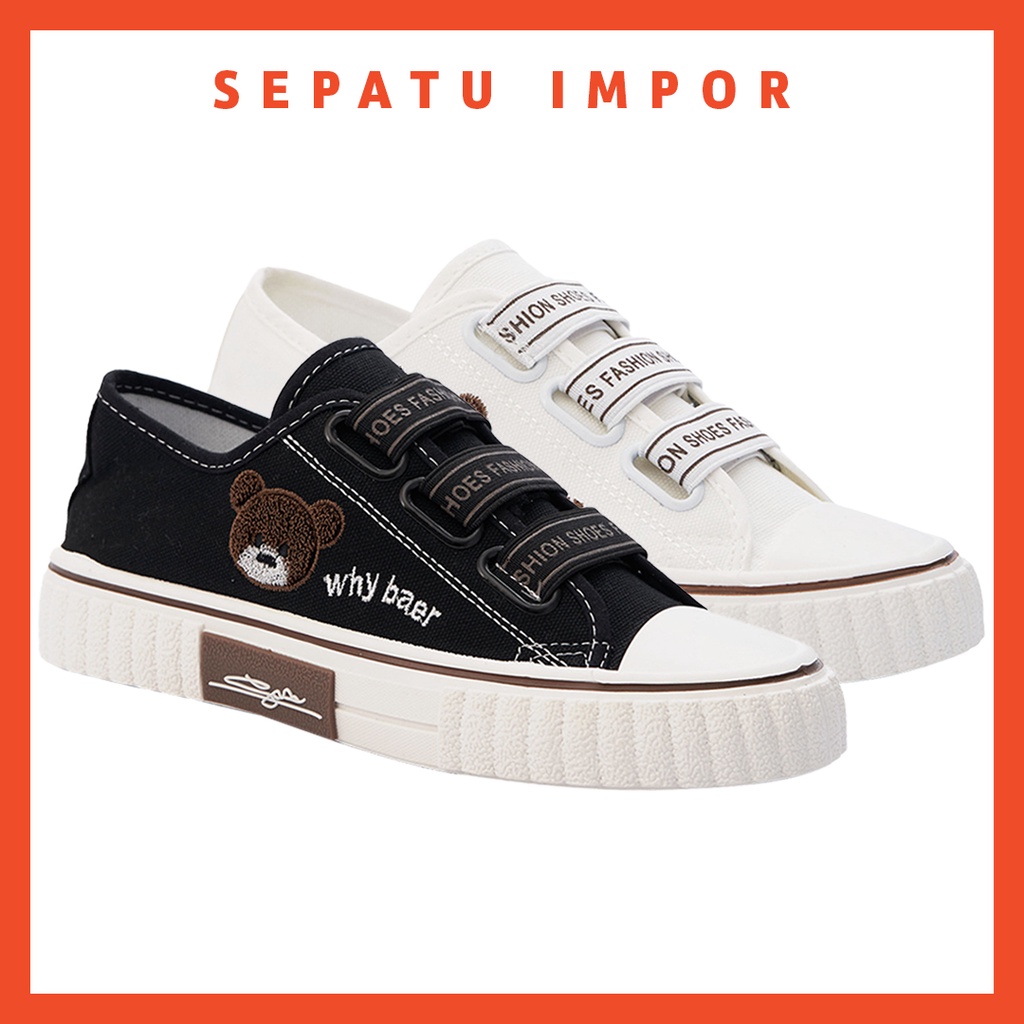 FREE KOTAK SEPATU !!! SALE!!! SEPATU SNEAKERS WANITA TALI IMPORT CANVAS PREMIUM - 882