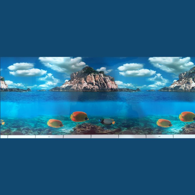 WALLPAPER GAMBAR AQUARIUM AQUASCAPE TINGGI 30CM 3D MOTIF BARU