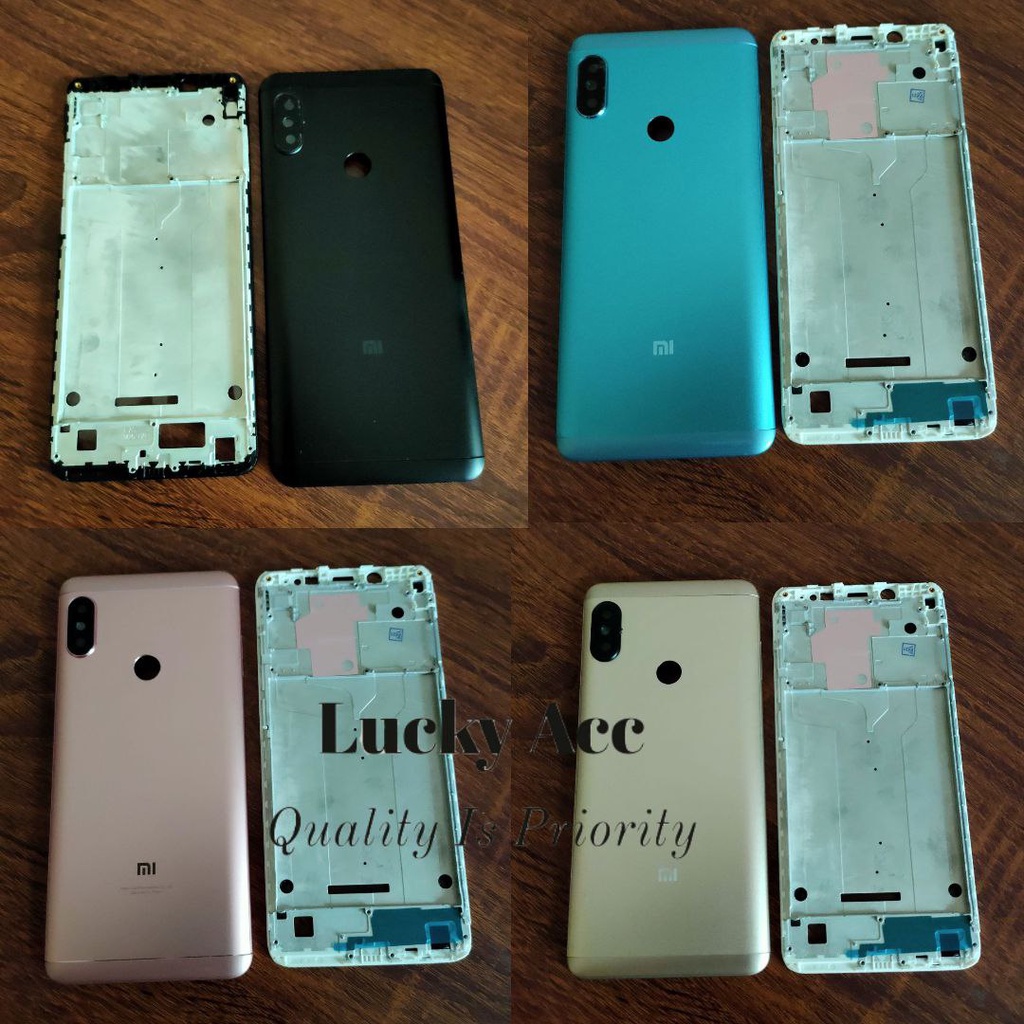 Casing Kesing Hp Xiaomi Redmi Note 5 - Note 5 Pro Backdoor Tutup Belakang + Frame Lcd