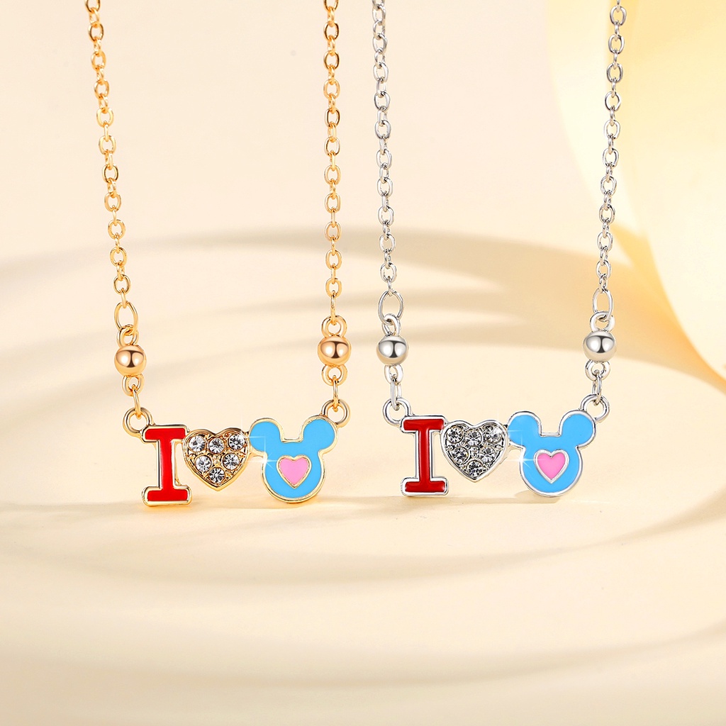 Y224 Kalung Titanium Liontin Lapis Emas Anak Aksesoris Anak Perempuan Lucu Anti Karat Tidak Luntur