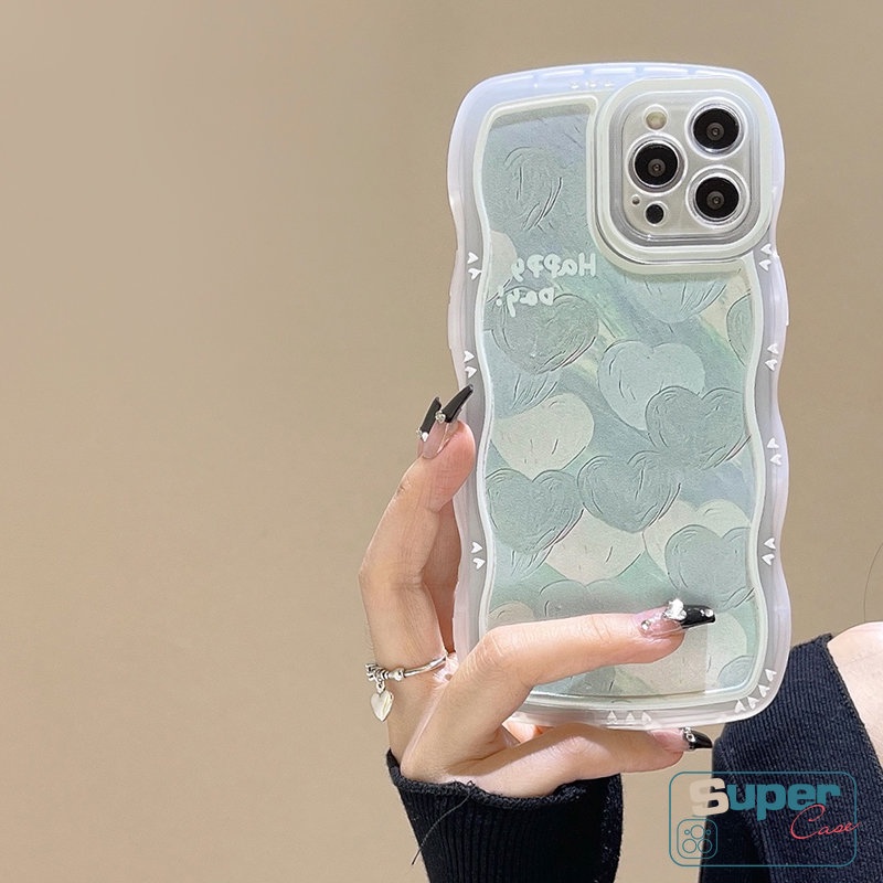 Soft Case Tepi Bergelombang Untuk Samsung A14 A04s A12 A13 A34 A54 A32 A04 A23 A03 A03s A22 A02s A53 A21s A52 A51 A30s A04E A31 A20s A50s A50 A33 A20 A30 A52s A1 Love Heart Flower Cover