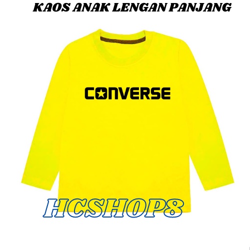 Kaos Anak Lengan Panjang Logo Conv3 Cowok Cewek Usia 2-16th