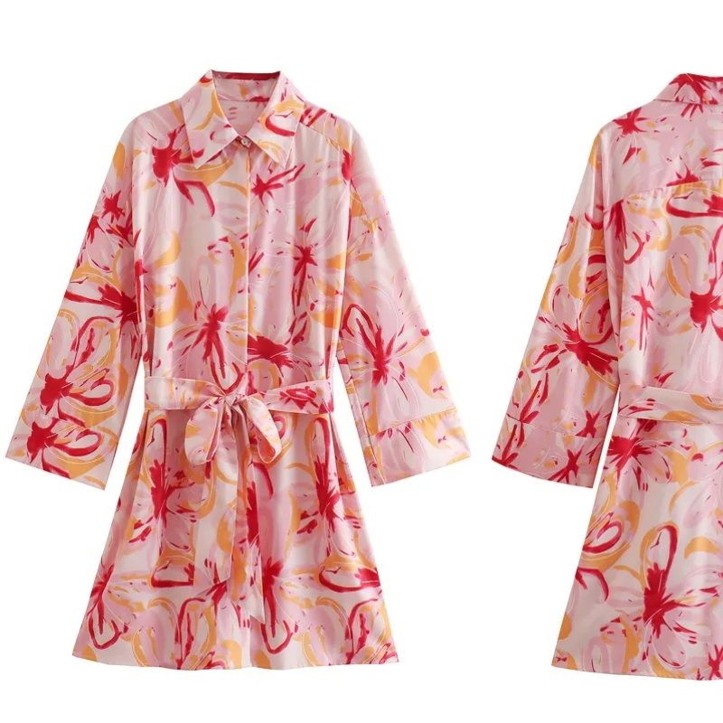 Dress Pink Motif | Dress Peach | 67917 - Pink Graffiti Art