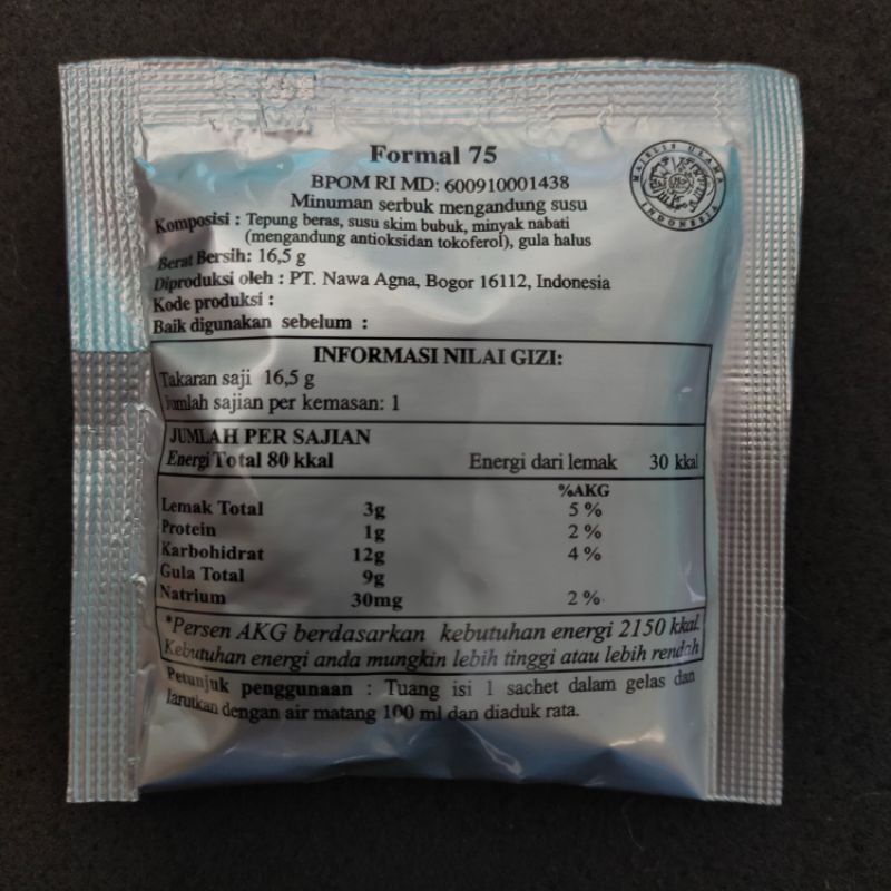 Formula 75 / F75, Susu atau makanan untuk anak gizi buruk / stunting