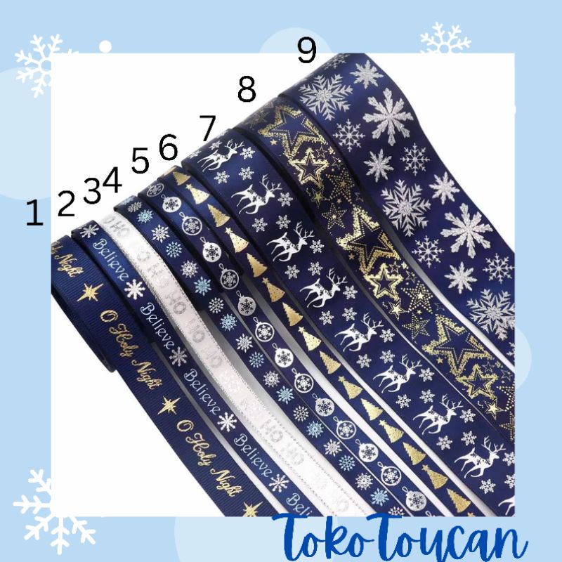 

PITA NATAL WARNA BIRU (HARGA PER YARD = 90 CM)