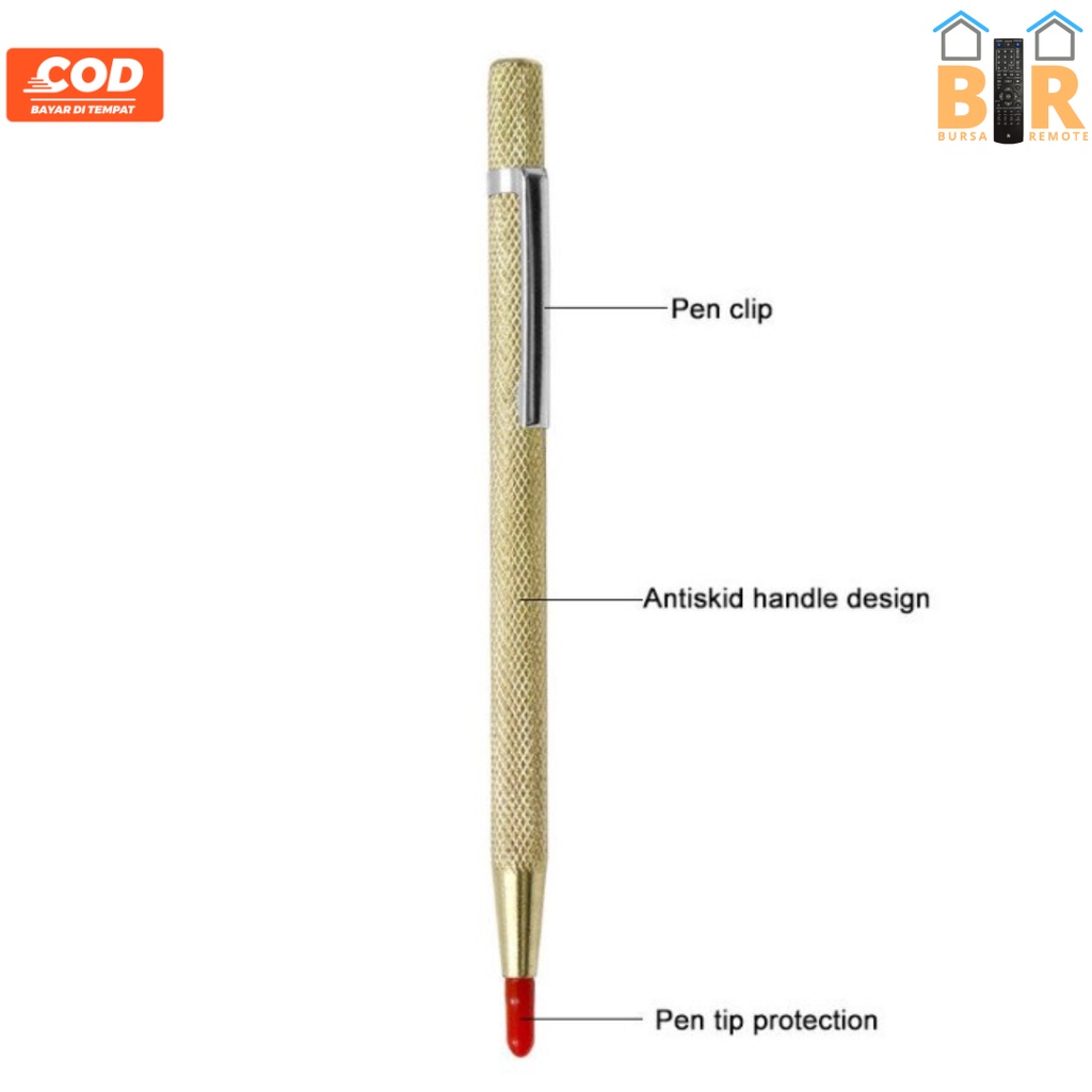 Pen scribe Berlian Pena GOLD Scriber Ujung Karbit Tungsten Carbide untuk Pena Tangan 6 Inch Alat Pengukir Kayu Logam Keramik Kaca