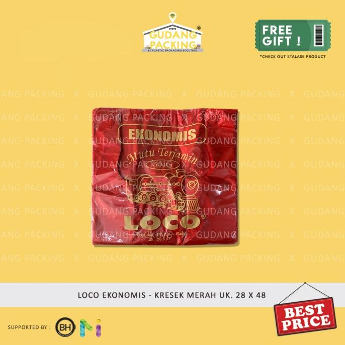 

LOCO Ekonomis - Kantong Plastik Kresek Merah Uk 28 x 48