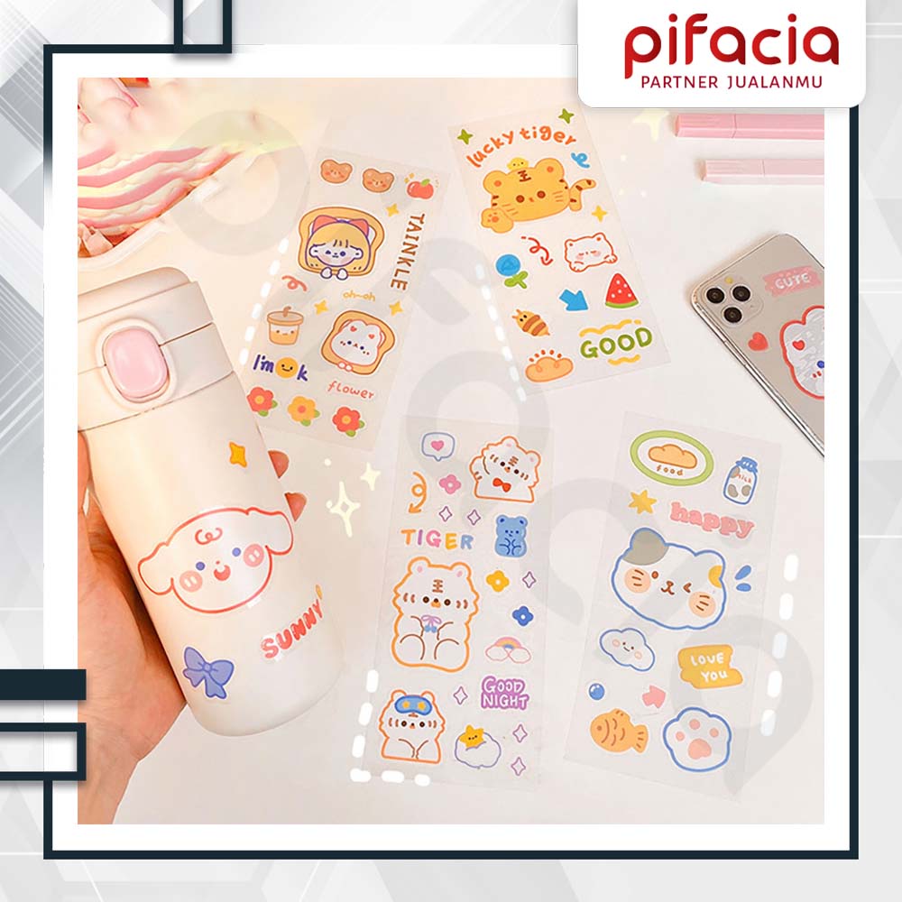 

PIFACIA Sticker Decoration Cartoon Book Journal Diary Cute Rabbit Bear DIY Tumblr Lucu Premium