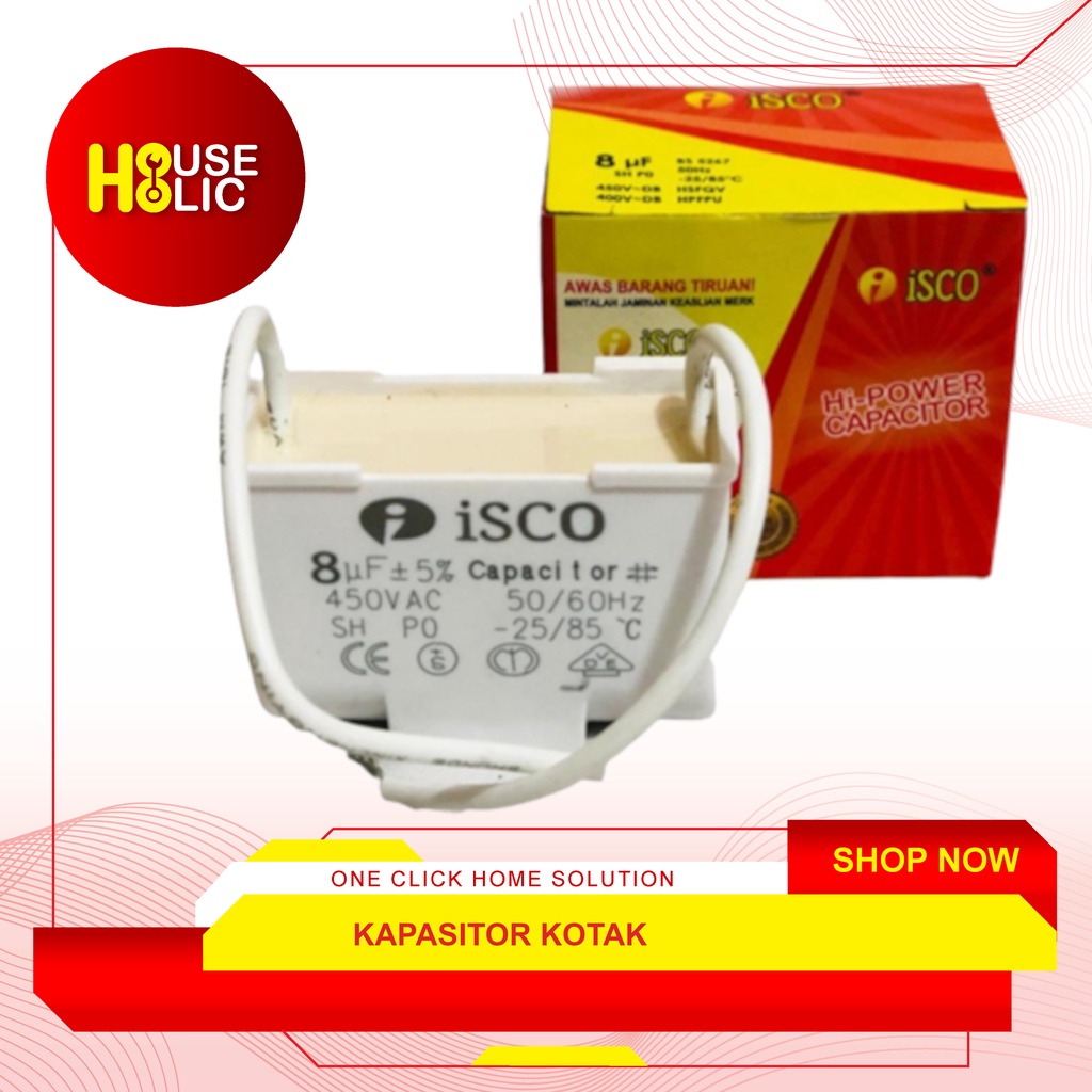 Kapasitor 450V Kotak Kabel / Capacitor 450 V Kapasitor Pompa Air Kotak